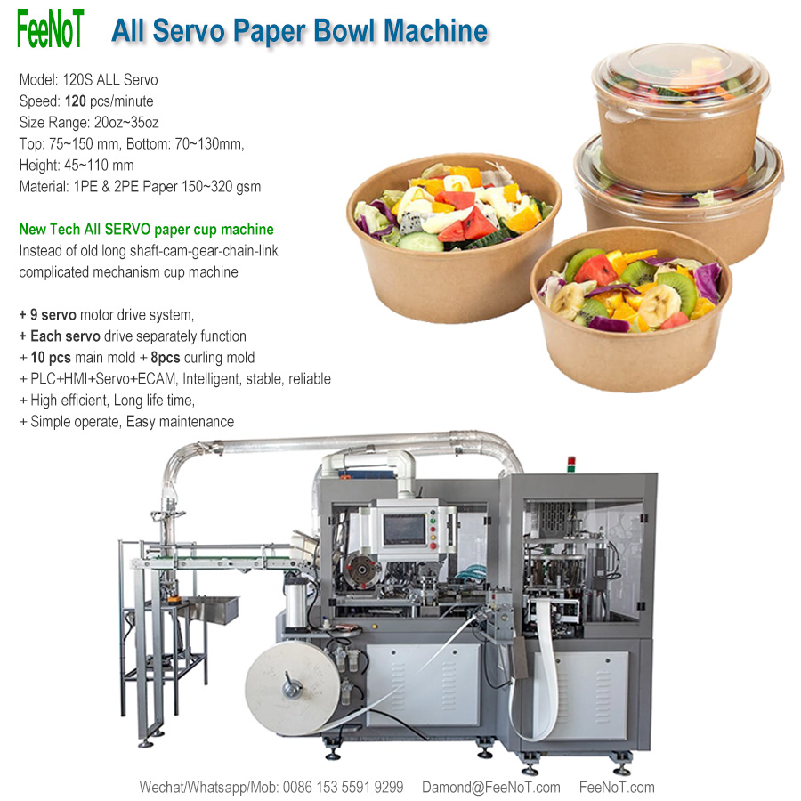 120s kraft paper bowl container machine new tech