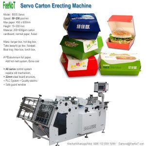 Take out hamburger carton box gluer erecting machine new tech
