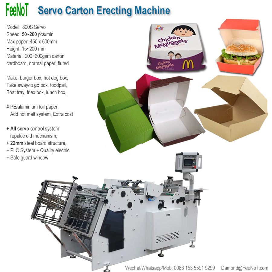 Canada hamburger box carton erecting machine new tech